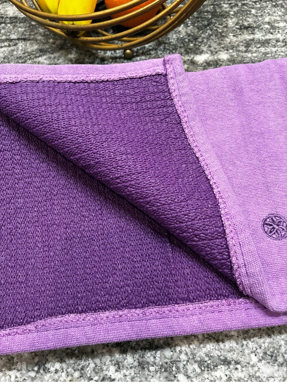 Gaiam  light purple stay put yoga mat/towel